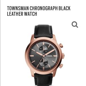 Fossil TOWNSMAN CHRONOGRAPH BLACK LEATHER WATCH